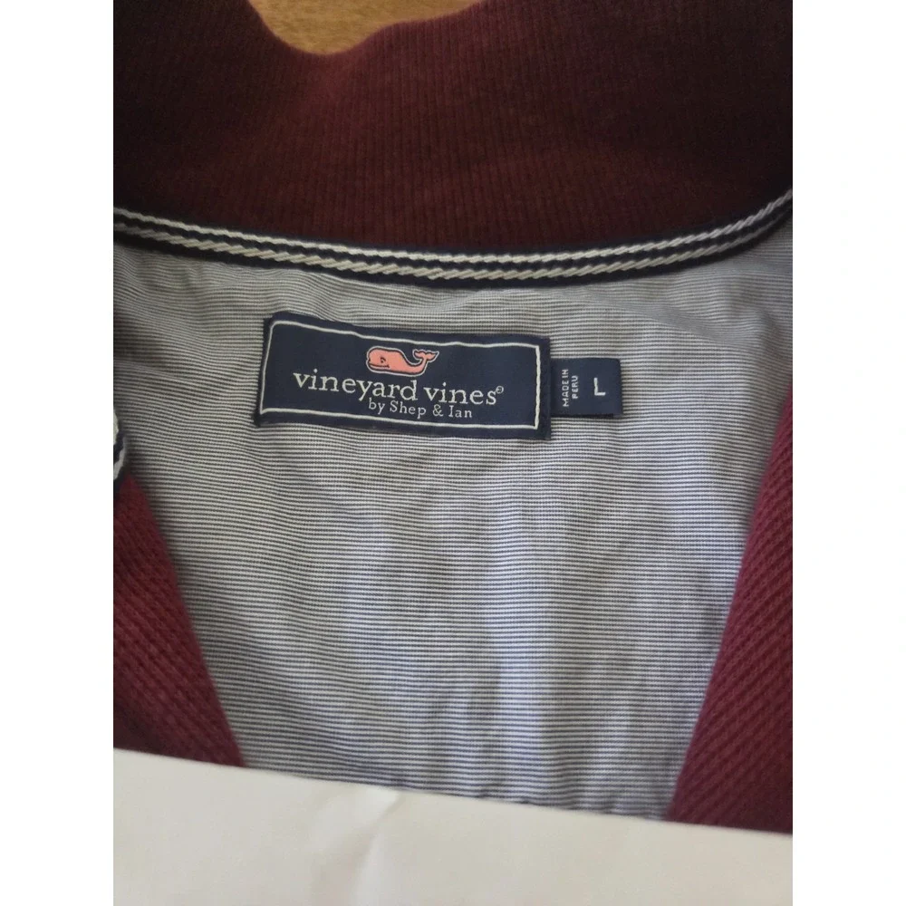 Vineyard Vines Hamilton‎ Quarter Zip pullover Men's Large Burgundy